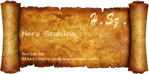 Herz Szabina névjegykártya